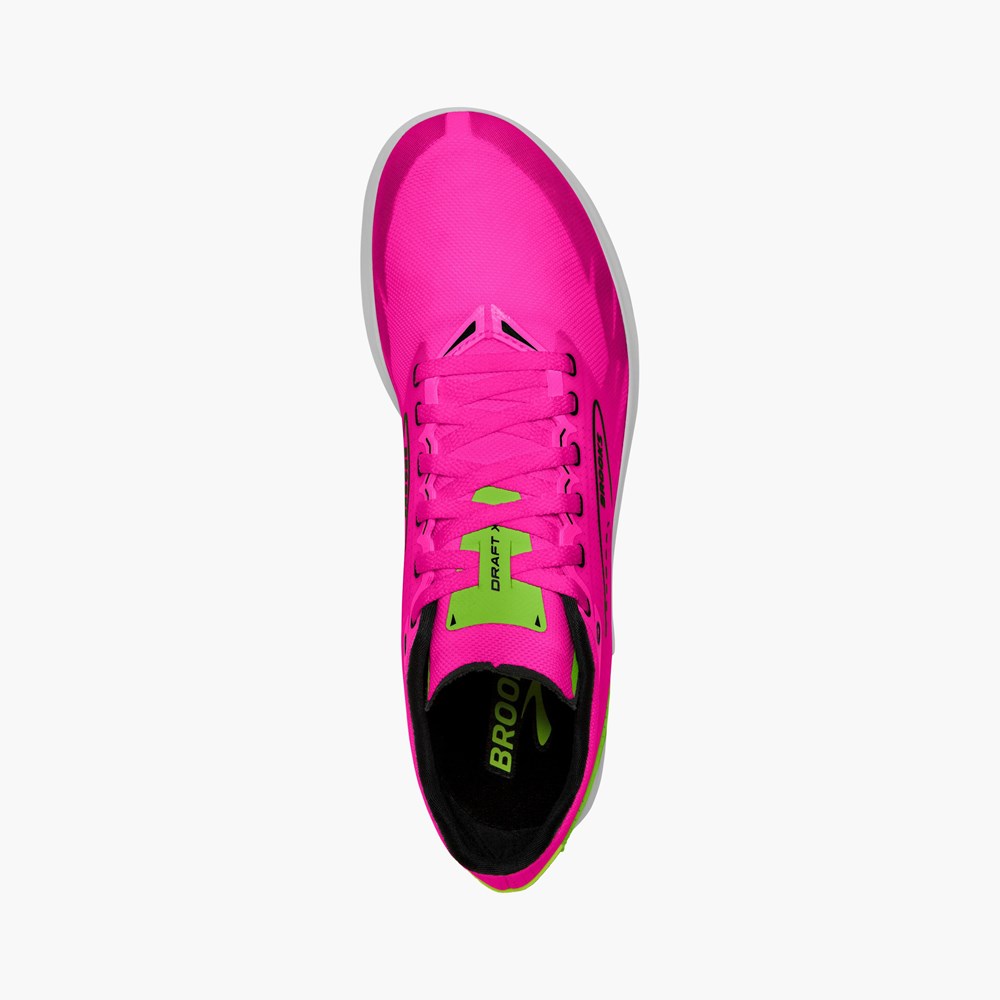 Chaussure Running Brooks Draft XC Cross Country with Spikes Rose Vert Noir Femme | AEO-3112051